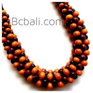 solid wood seeds beaded choker necklaces ethnic handmade